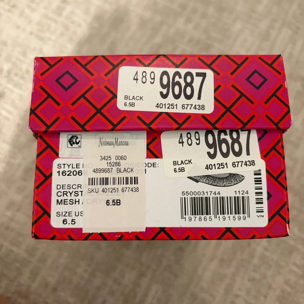Tory burch black crystal mesh ballet flats NEW